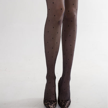 Export French polka dot stockings extended summer thin black white anti-hook silk sexy sweet plus size pantyhose