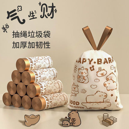 Garbage Bag Household Thickened Portable Extra-thick Kitchen Special Tear-free Drawstring Garbage Bag Large and affordable