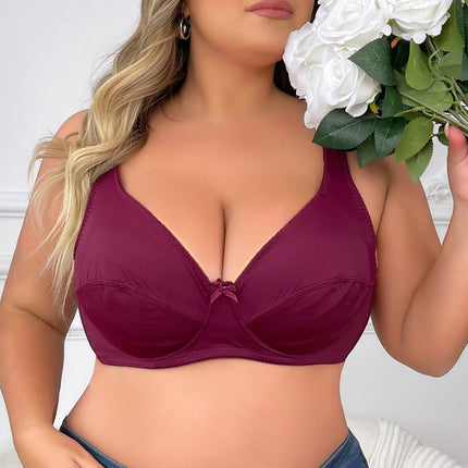A cross-border new European and American ultra-thin double-breasted steel ring lace underwear adjustable plus size bra bra bra