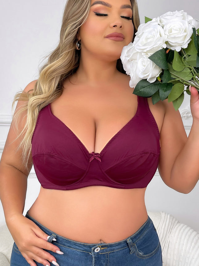 A cross-border new European and American ultra-thin double-breasted steel ring lace underwear adjustable plus size bra bra bra