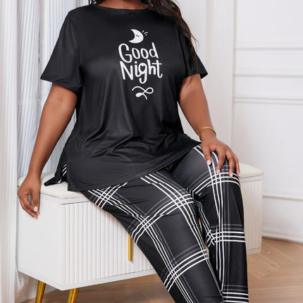 Cross-border foreign trade wholesale plus size pajamas women's summer new loose comfortable printed short sleeve trousers pajamas suit