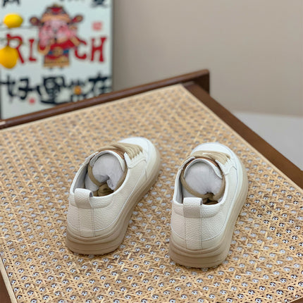 Genuine Leather Retro Sneakers for Women 2025 Spring & Fall New Niche High-Bottom Soft-Soled White Shoes Flats-Soled Sports and Casual Shoes