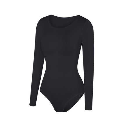 Cross-Border Trade European and American Plus-Size Bodysuit Sexy Tight-Fitting Shapewear Long-Sleeve Tummy Control Shapewear Slimming Garment