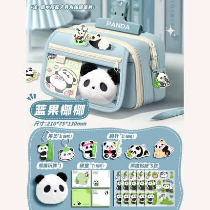 Large-Capacity Panda Pencil Bag High-Value Stationery Bag 2025 Girls New Multi-Functional Stationery Box Set Junior High School Students