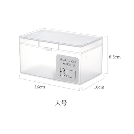 Small Items Frosted Storage Box Transparent Desktop Sundries Storage Box with Lid Household Card Drawer Organizer