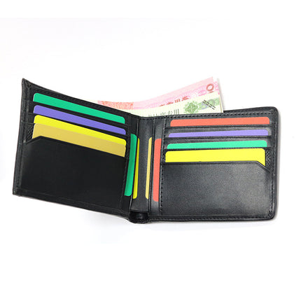 New nylon stitching leather multi-card position Joker money clip short wear-resistant wallet wallet manufacturers wholesale