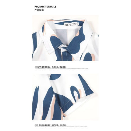 Short-Sleeved Shirt Men's Summer Striped Short-Sleeved Shirt Men's Casual Loose Large Size Half-Sleeved Trendy Shirt - Drop Shipping