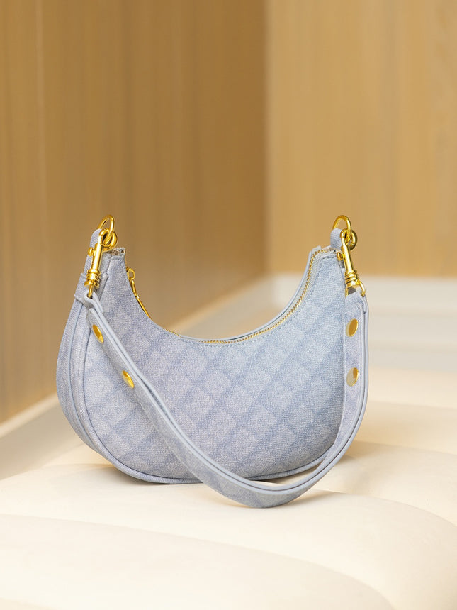 Fashion Women's Bags Wholesale 2026 Summer Denim Crescent Bag Versatile Crossbody Baguette Bag Stylish Underarm Crescent Bag
