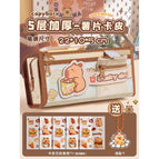 [5-layer kapibala pencil case] basic model/3-piece set - 1 kapibala pendant + 1 sticker