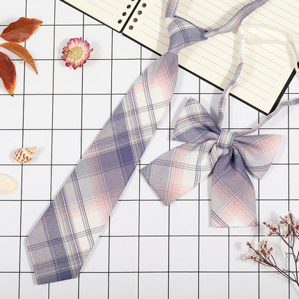 Japanese Plaid JK Tie Tie Set Women's College Style Graduation Photo Free Accessories Korean Style Bow Mariners Suit