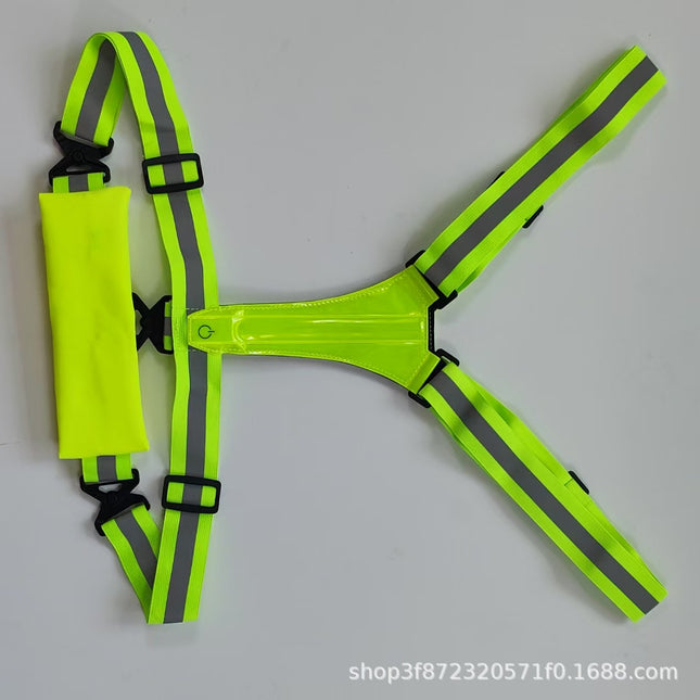 Customized Popular Vest Night Running and Cycling Reflective USB Vest Led Adjustable Belt Bag Outdoor Running Sports Vest