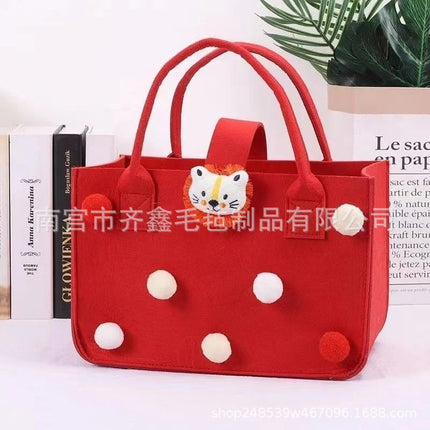Factory Supplies Trendy Bags for 100-Day Celebrations, Birthday Favors, Cartoon Felt Bags, Student Lunch Box Storage