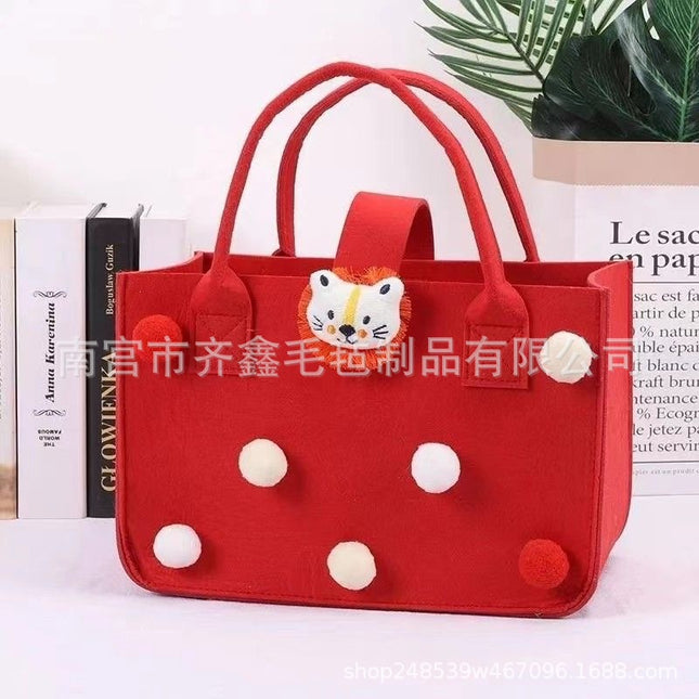 Factory Supplies Trendy Bags for 100-Day Celebrations, Birthday Favors, Cartoon Felt Bags, Student Lunch Box Storage