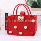 Red fur ball style; 30*20*18; handbag