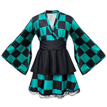 Spot Halloween Demon Slayer Anime Kamado Tanjiro Nezuko Cospaly Costume Japanese Kimono