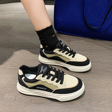 Hydrogen Cloud Women's Shoes Autumn and Winter White Shoes Junior High School Students Leisure Sports Board Shoes Niche Design Sense