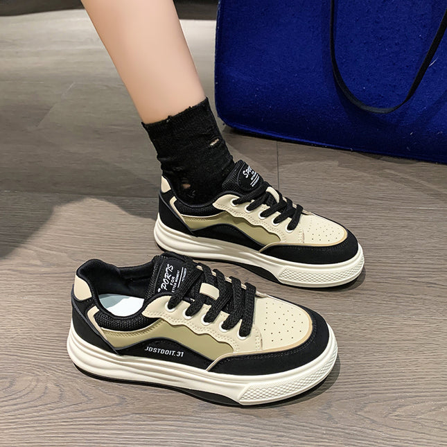 Hydrogen Cloud Women's Shoes Autumn and Winter White Shoes Junior High School Students Leisure Sports Board Shoes Niche Design Sense