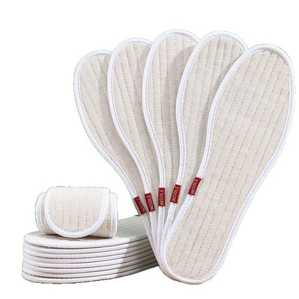 Mugwort Cotton and Linen Insoles Wholesale, Spring and Autumn Thickened Comfortable Sports Insoles for Men and Women, Breathable and Sweat-Absorbing Handmade Insoles for Sweaty Feet