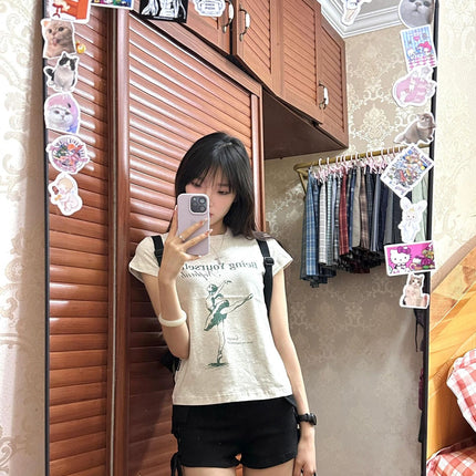 A988 # Black High-Waisted Slim Drawstring Work Jeans for Hot Girls with Hip-Hugging Hot Pants