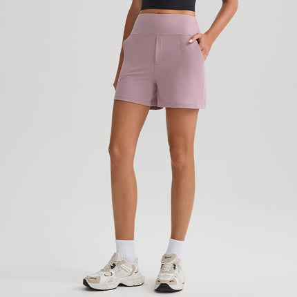 Yoga Shorts, Nude Sports Pants, Tight Yoga Pants, Pockets, Cycling, Running, Fitness, Breathable, Quick-Drying Sports Trend