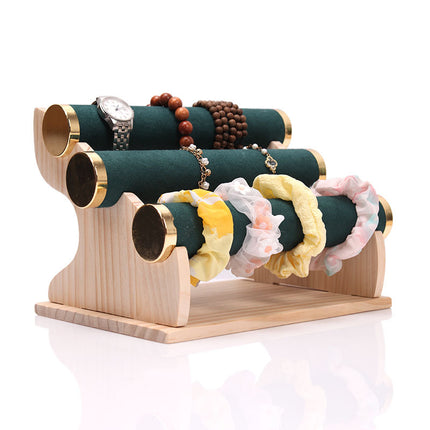 Solid Wood Gold Bracelet Bracelet Display Stand Watch Head Flower Hair Band Necklace Jewelry Storage Rack Live Broadcast Display Props