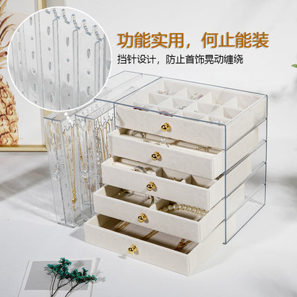 Transparent Earring Storage Box, Acrylic Jewelry Necklace Box, Earrings, Jewelry Dust-Proof Display Box, Hanger Ready for Sale