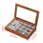 Light gray solid wood jewelry box-nine grids