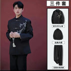 Black mid-mountain clothing + black shirt + trousers / S