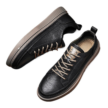 Men's Shoes Summer 2024 New Business Dress British Fashion Casual Sports Board Shoes Men's Black Leather Shoes