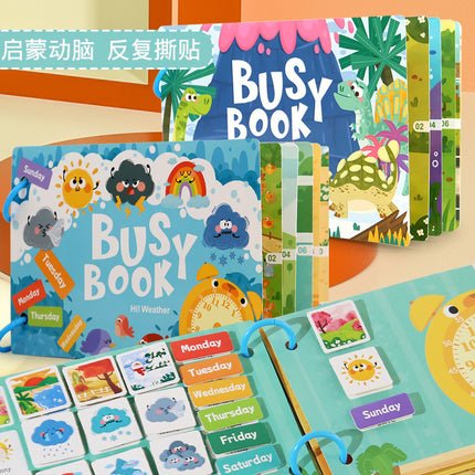 Cross-border Enlightenment Early Education Cartoon Quiet Paste Book Children's Educational Toys Handmade Material Package Repeated Busy Book