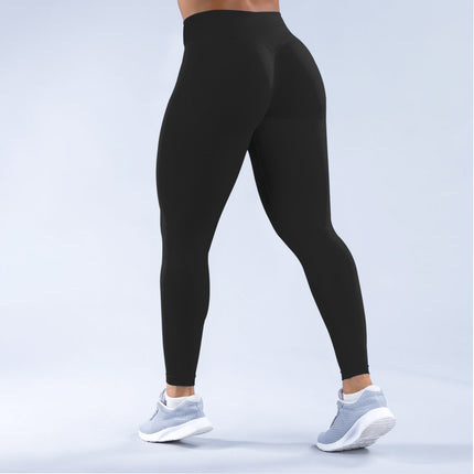DFYNE Cross-border Explosions Seamless High-elastic Yoga Pants Quick-drying Running Hip-lifting Peach Fitness Pants Sports Yoga Pants