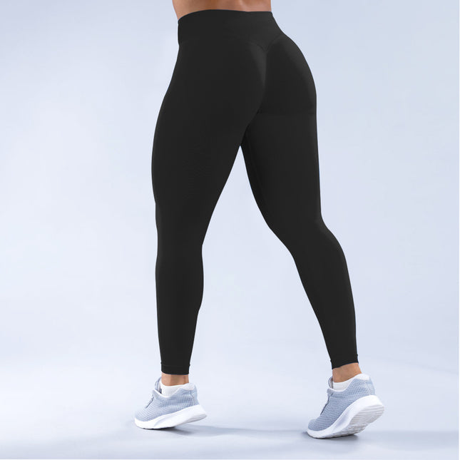 DFYNE Cross-border Explosions Seamless High-elastic Yoga Pants Quick-drying Running Hip-lifting Peach Fitness Pants Sports Yoga Pants