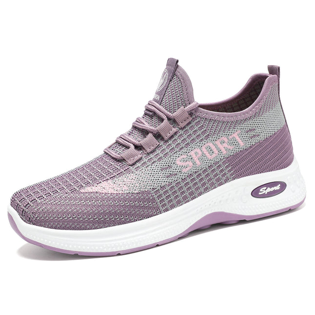 Sports Shoes for Women, Summer New Breathable Mesh Shoes, Fly-Knit Soft-Soled Running Shoes, Comfortable and Not Tiring for Feet, Casual Women's Shoes