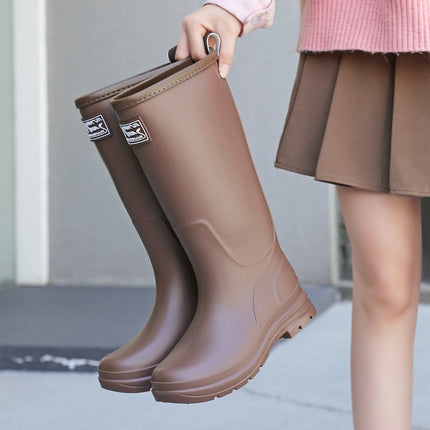 Nordic Rain Boots for Women, Korean High-Top Rain Boots, Rubber Shoes, Waterproof, Non-Slip, Water Shoes, Adult Water Boots, Wear-Resistant, Outdoor Functional