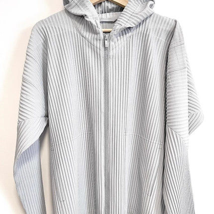 Miyake Clothes House Men's Pleated Zipper Cardigan Jacket Hoodie Sweater Jacket Loose Casual Autumn and Winter JL106