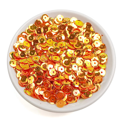 6MM round curved surface hole PVC sequins jewelry accessories concave and convex surface wholesale flat bottom hexagonal sewing clothing beads