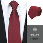 8cm dark red herringbone pattern hand
