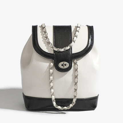 Shoulder Chain Bag New Simple Contrast Color All-match High-end Women's Bag Korean-style Ins-style Niche Backpack