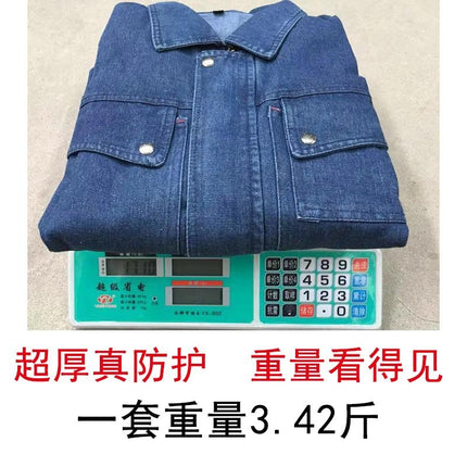 Cowboy Work Clothes Set Men's Electric Welding Tooling Spring and Autumn Wear-resistant Auto Repair Worker Thickened Labor Protection Work Clothes Tooling