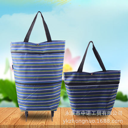 Factory Direct Supply Printed Oxford Cloth Foldable Shopping Bag Household Handbag with Tug