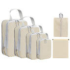 Beige six-piece set [drawstring pocket + shoe bag + extra large + large + medium + small]