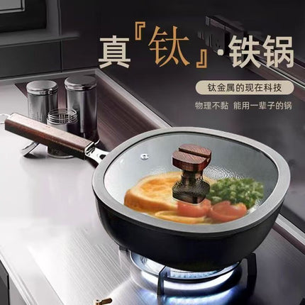 Zhangqiu Iron Pot Large Belly Pot Handmade Forged Small Wok Mini Small Iron Pot Uncoated Non-stick Household Wok