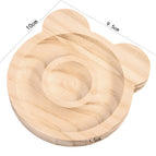 Bear wooden plate [about 47.6g] / 1.5cm thickness/1 piece