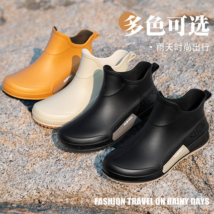 Cross-border Men and Women Couple Fashion Short Rain Shoes Non-slip Wear-resistant Waterproof Rain Boots Outdoor Camping Fishing Rubber Shoes Water Shoes