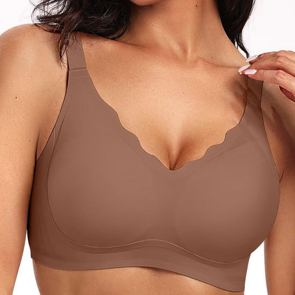 Foreign Trade Large Size Intimates Women's Bra Push-Up Seamless Thin Breast-Retracting Support Anti-Sagging Cross-Border European and American Glossy Bra