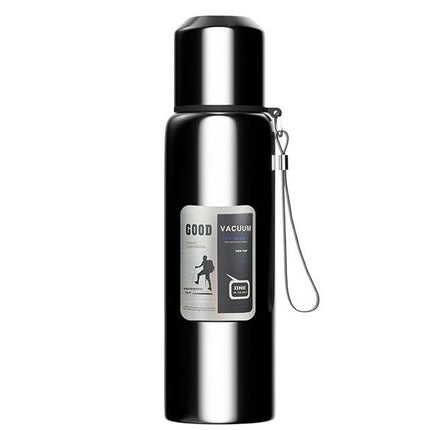 Outdoor Large-Capacity All-Steel Kettle for Men, Tea-Water Separation Vacuum Insulated Cup, 316 Stainless Steel Hiking Sports Water Cup