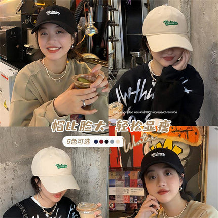 Duck Tongue Hat Women's Baseball Cap 2025 Spring and Summer New Hard Top Wide Big Brim Big Face Shown Face Small Deep Top Deepening