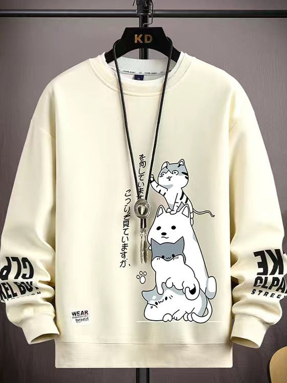 Spring and Summer Sweatshirts for Boys, Teenagers and Students, Trendy Fake Two-Piece Long-Sleeved Bottoming Shirts, New Round Neck Tops for Older Children