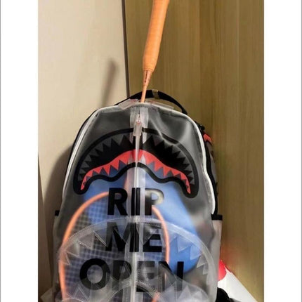 Sports Backpack Sg Spoof Shark Sexy Student Transparent Large Capacity Trendy Brand Backpack Leisure Travel School Bag