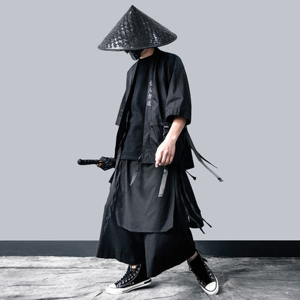 Summer New Arrival Diablo National Tide Ninja Windbreaker Men's Loose Hip-Hop Trendy Brand Thin Taoist Robe Fashionable Functional Style Top